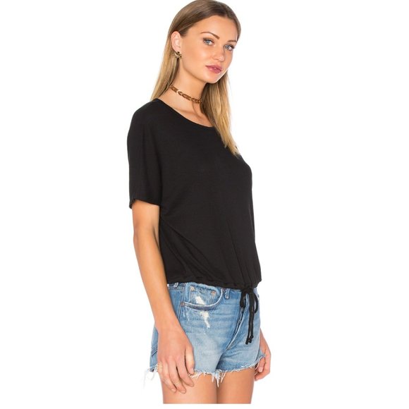 🌼 CHASER Oversized Drawstring Dolman Tee in Black, S - Picture 3 of 10